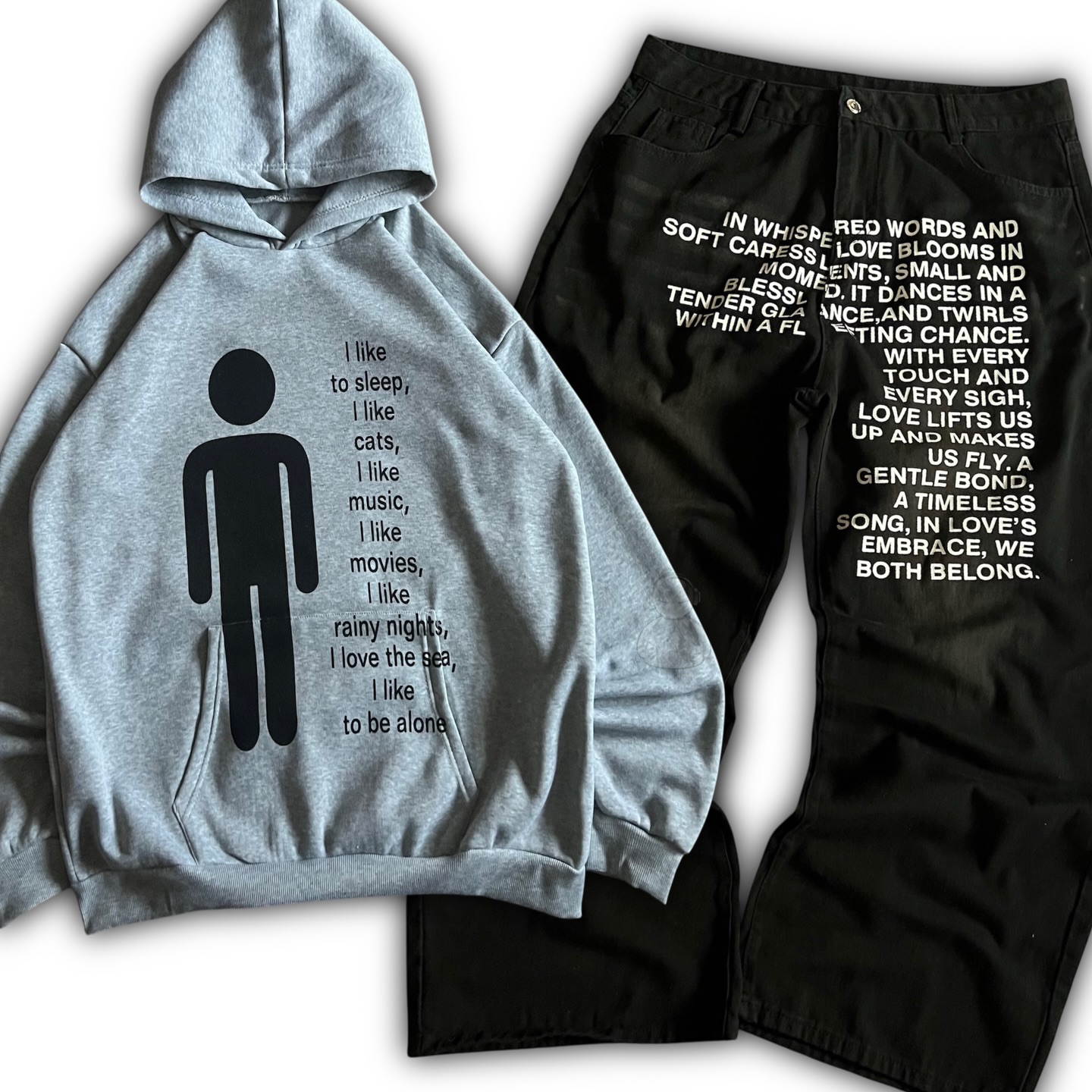 Women'S Fashion Hoodie - 아메리칸 패턴 레터 진 Y2K 남성