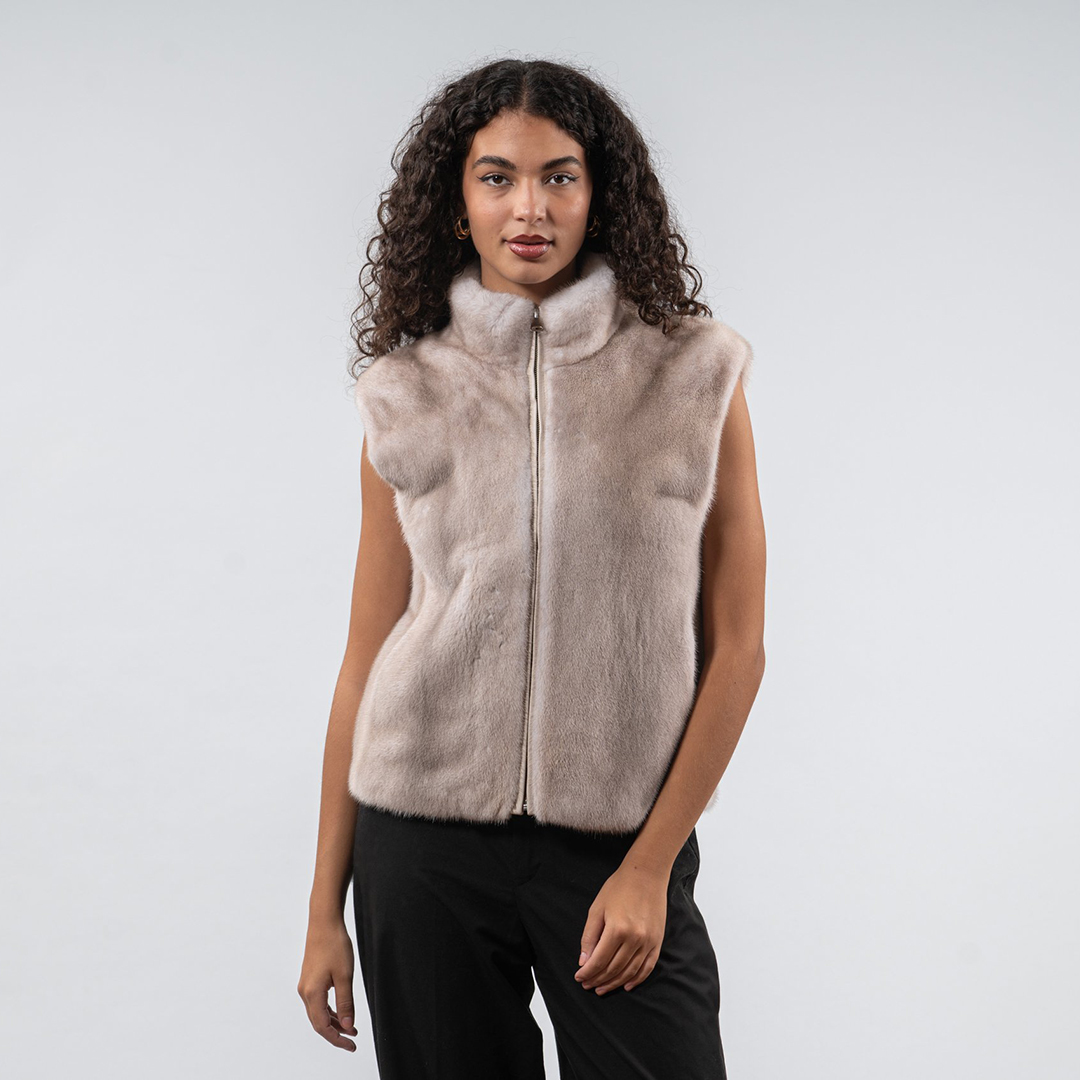 Women'S Fashion Gilet - 로어 2026 여성용 하이넥 인조 밍크