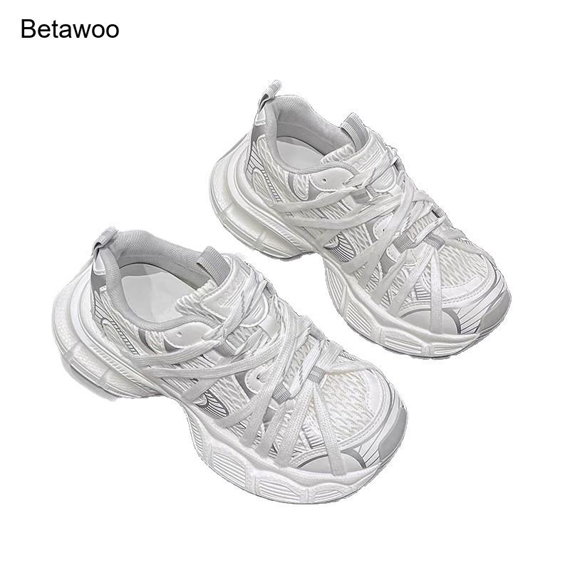 Women'S Yellow Fashion Sneakers - 여성용 패션 메쉬 플랫폼 청키 스니커즈
