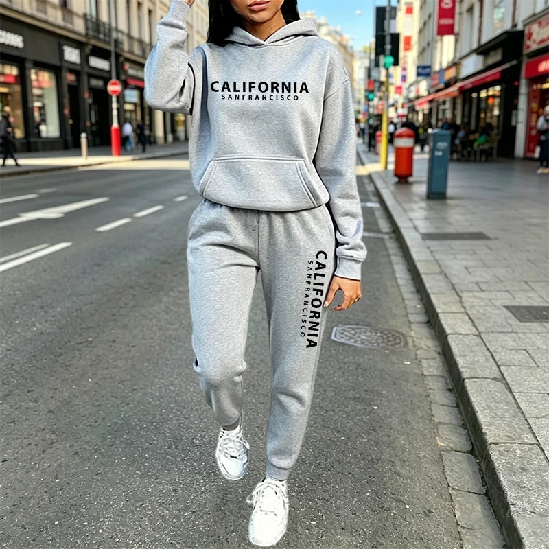 Women'S Fashion Hoodie - 도시적인 캐주얼 패션 후드 조거 수트