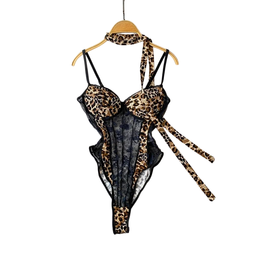 Women'S Fashion Underwear - 여성 Hotsweet V 넥 레오파드 슬림