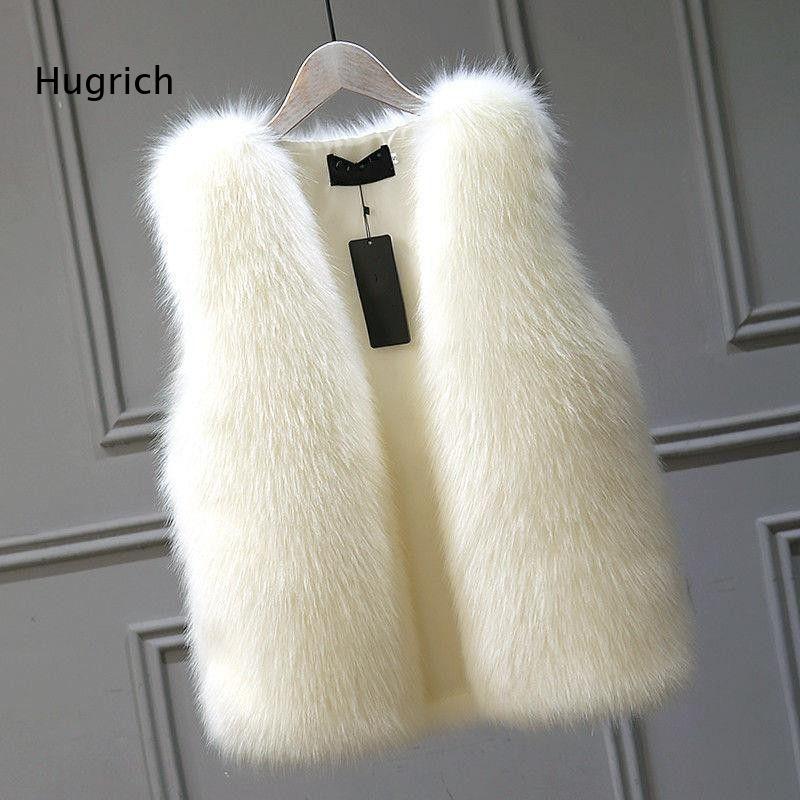 Women'S Fashion Gilet - 여성용 인조 퍼 조끼 민소매 푹신하고