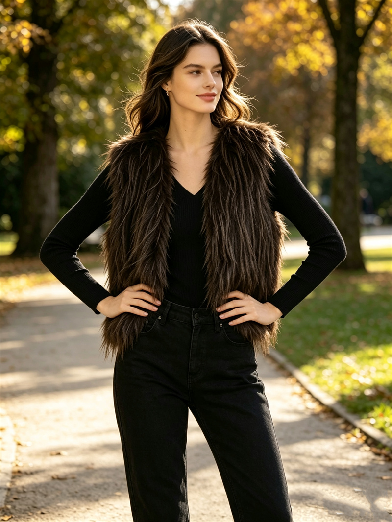 Women'S Fashion Gilet - Guobioziy 여성용 인조 모피 조끼 2026