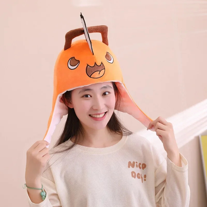 Women'S Fashion Hoodie - 애니메이션 체인소맨 포치타 코스프레 플러시 헤드기어