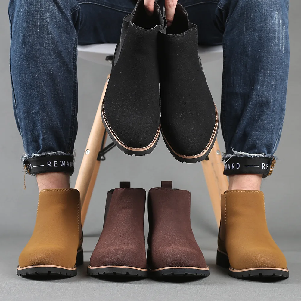 Women'S Fashion Winter 2025 - 남성 앵클 부츠 영국 스타일 스웨이드