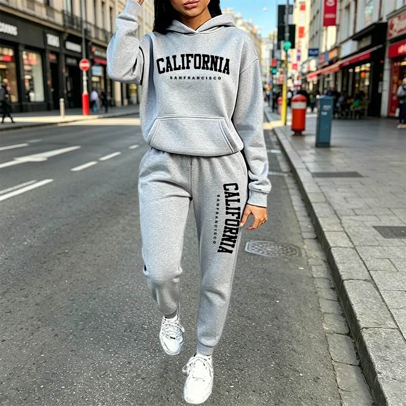 Women'S Fashion Hoodie - 도시 캐주얼 패션 후드 조거 수트