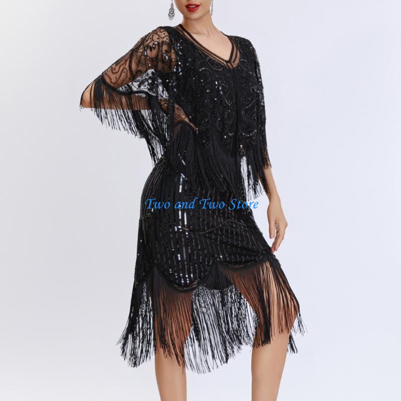 Women'S Fashion In The 1920S - HX6F 섬세한 아르누보 참 케이프렛 드레스
