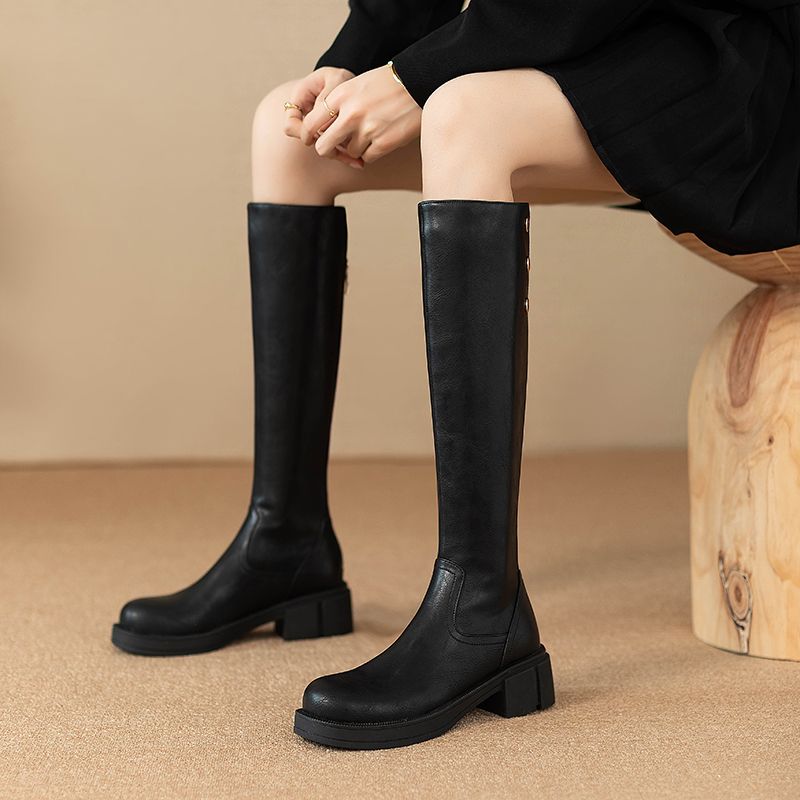Women'S Fashion Winter 2025 - 가을 겨울 중간 굽 여성 무릎