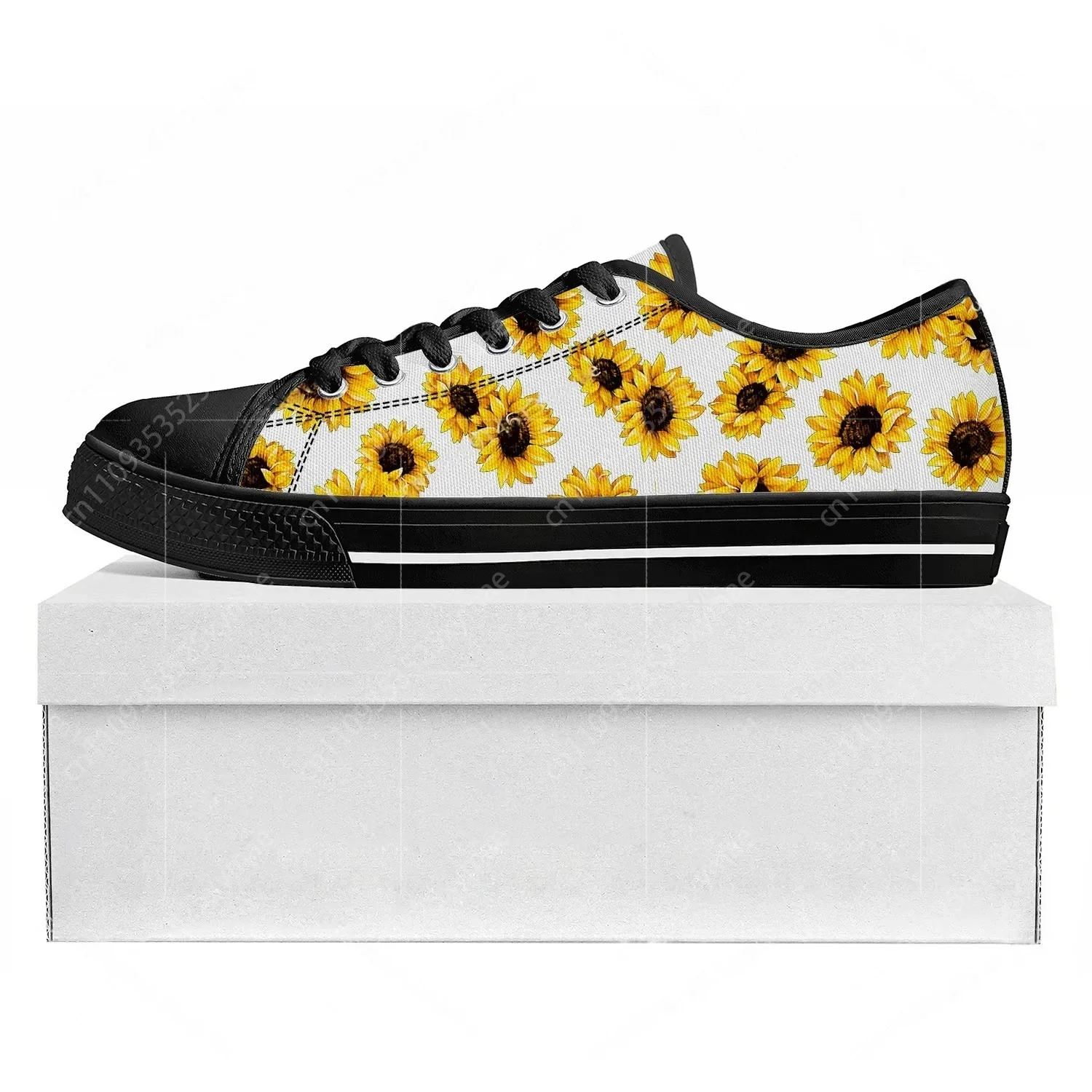 해바라기 노란 꽃 로우 탑 고품질 운동화 남성 여성 십 - Women'S Yellow Fashion Sneakers 리뷰 및 가격