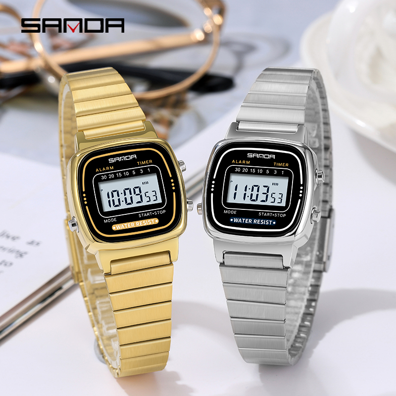 SANDA 6053 전자 시계 패션 선물 소년 LED  - Women Fashion Zone 리뷰 및 가격