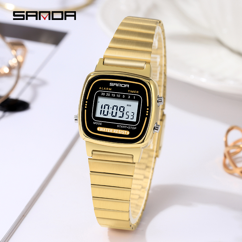 SANDA 6053 전자 시계 패션 선물 소년 LED  - Women Fashion Zone 리뷰 및 가격