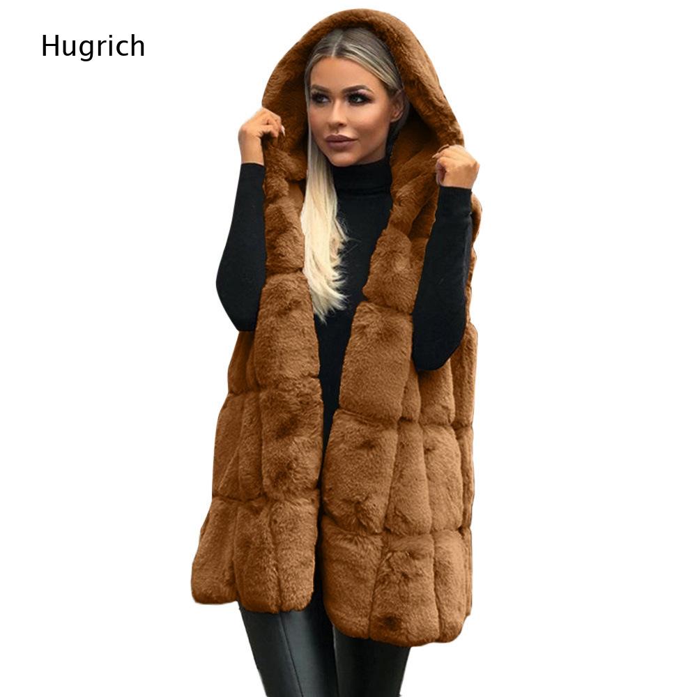 여성 브라운 인조 모피 후드 조끼 민소매 패치워크 중간 - Women'S Fashion Gilet 리뷰 및 가격