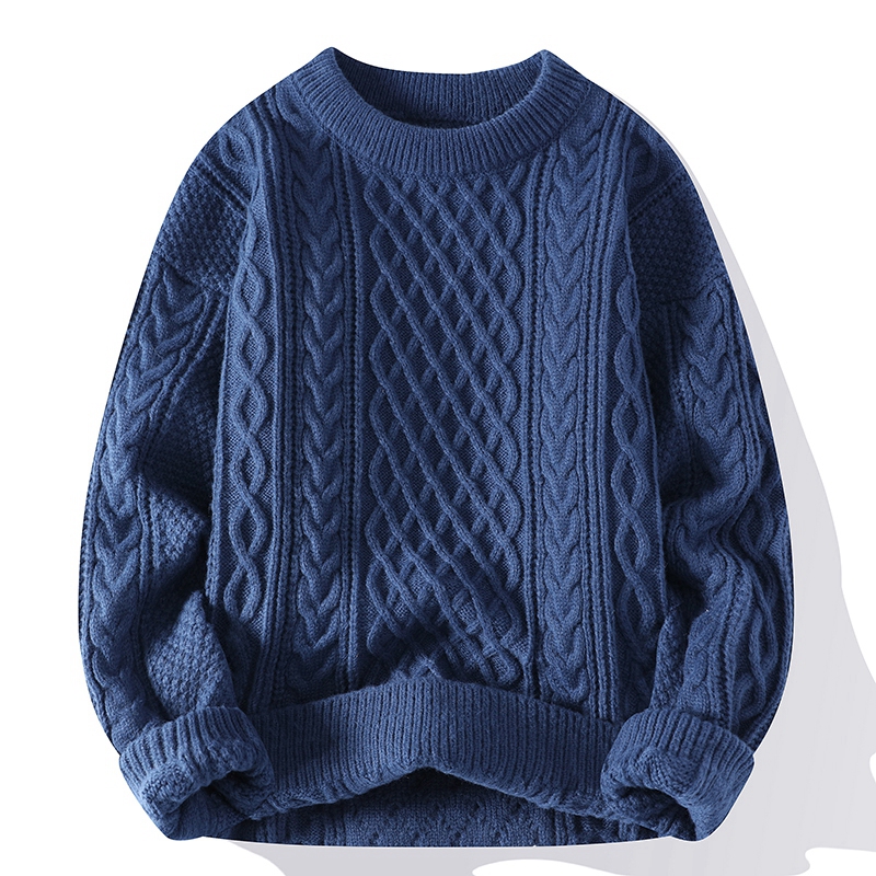 가을 겨울 남성 스웨터 빈티지 오 넥 솔리드 컬러 남성 - Ribbed Knit Sweater 리뷰 및 가격