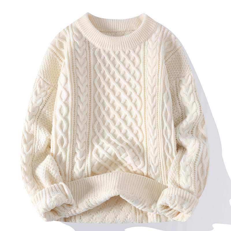 가을 겨울 남성 스웨터 빈티지 오 넥 솔리드 컬러 남성 - Ribbed Knit Sweater 리뷰 및 가격