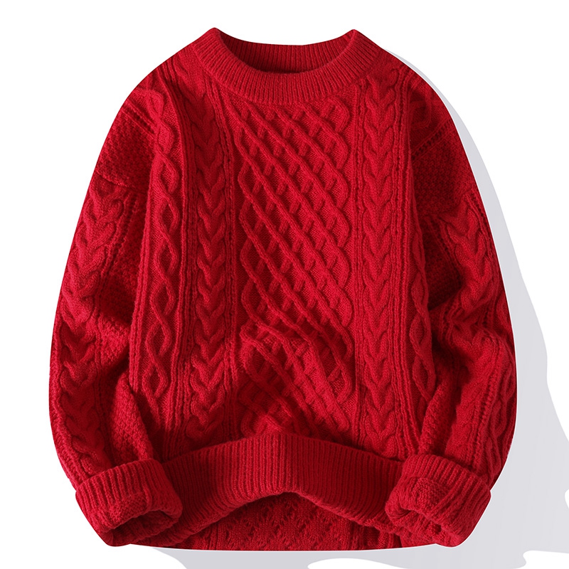 가을 겨울 남성 스웨터 빈티지 오 넥 솔리드 컬러 남성 - Ribbed Knit Sweater 리뷰 및 가격