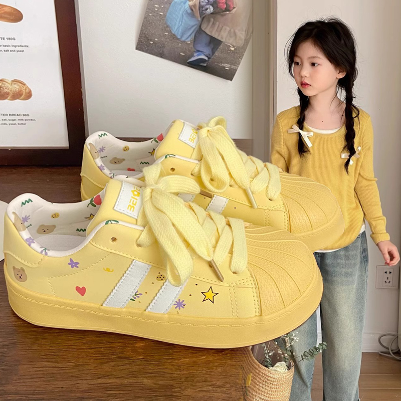 2025년 가을 신상 아동 스포츠화, 학생용 두꺼운 밑 - Women'S Yellow Fashion Sneakers 리뷰 및 가격