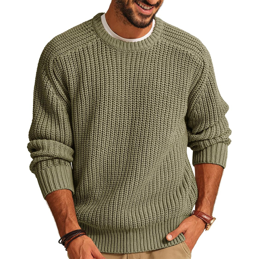 남성용 니트 스웨터 캐주얼 크루넥 따뜻한 긴팔 편안한  - Ribbed Knit Sweater 리뷰 및 가격