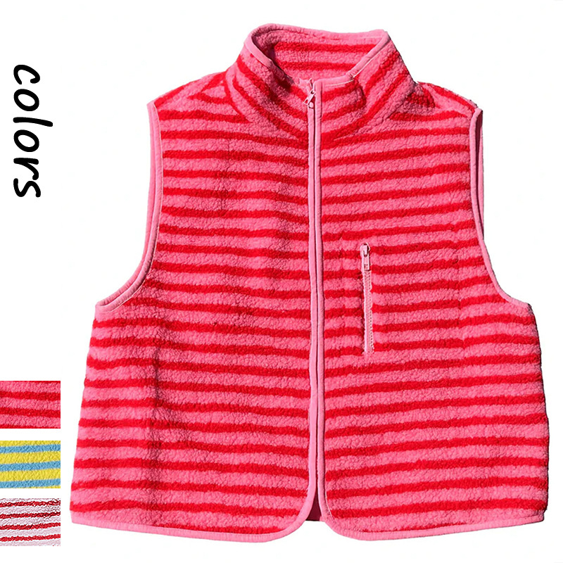 고급스러운 셰르파 안감 플러시 컬러 블록 조끼 스트라이 - Women'S Fashion Gilet 리뷰 및 가격