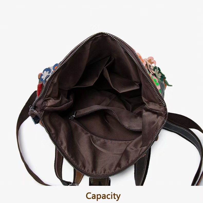 빈티지 여성 정품 가죽 백팩 꽃무늬 리얼 소가죽 숄더백 - Women'S Fashion Backpack 리뷰 및 가격