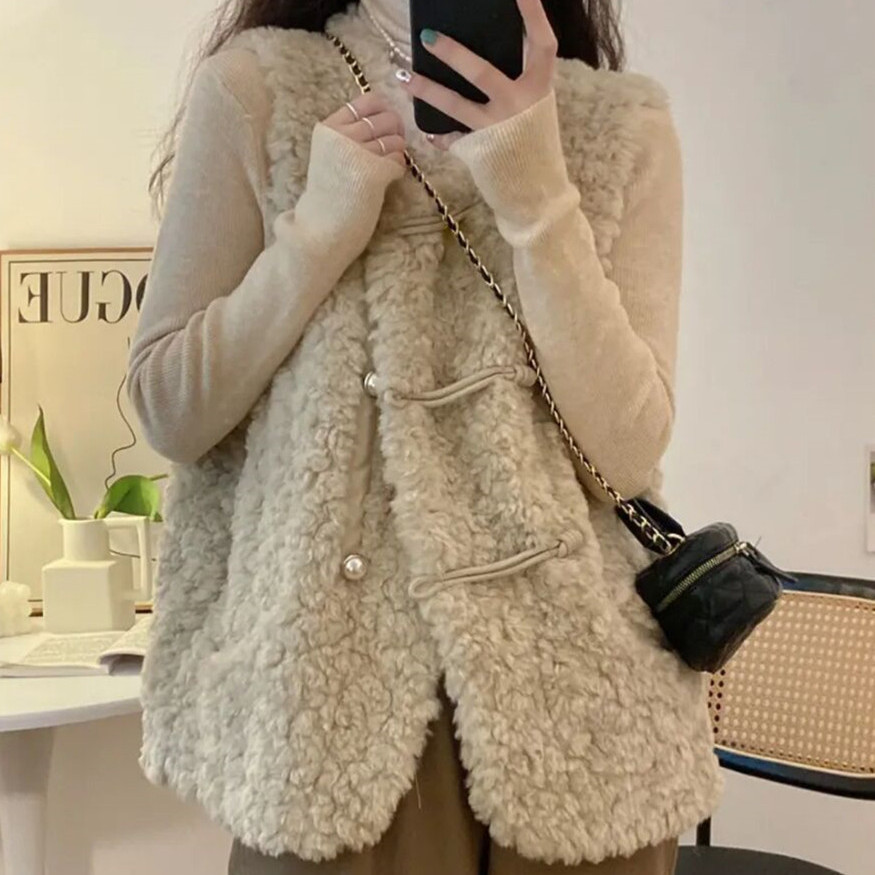 여성용 조끼 양털 플러시 화이트 가을 여성용 질레 코트 - Women'S Fashion Gilet 리뷰 및 가격