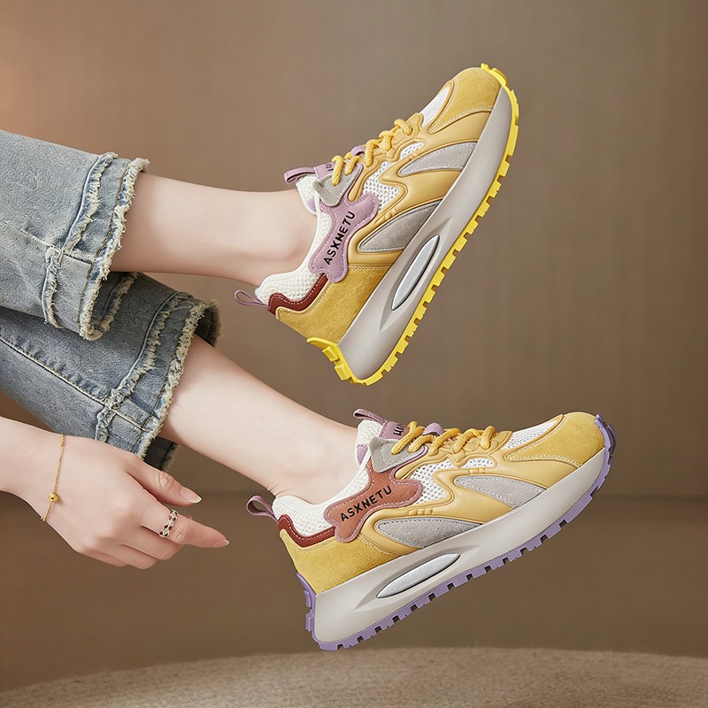 2026 봄 여름 패션 스니커즈 여성 메쉬 신발 두꺼운 - Women'S Yellow Fashion Sneakers 리뷰 및 가격