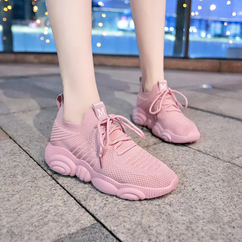 여성용 플랫폼 스니커즈, 캐주얼 신발, 플라잉 통기성  - Women'S Yellow Fashion Sneakers 리뷰 및 가격