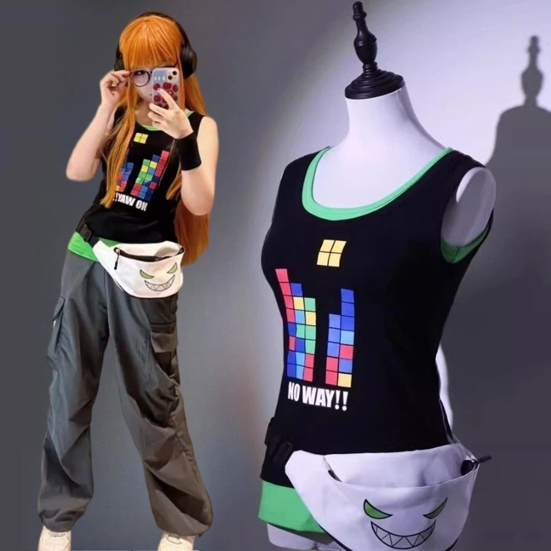 애니메이션 사쿠라 후타바 코스프레 의상 민소매 루즈 조 - Knitted Vest Women 리뷰 및 가격