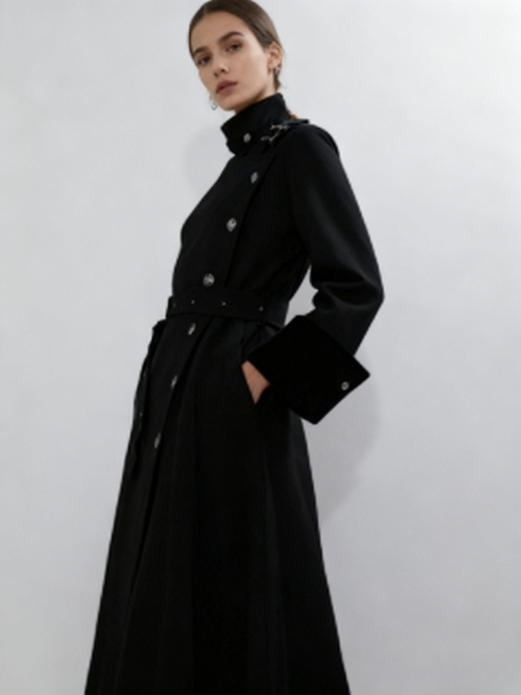 미적 고딕 스타일 우아한 롱 울 코트 여성 허리끈 슬리 - Women'S Fashion Winter 2025 리뷰 및 가격