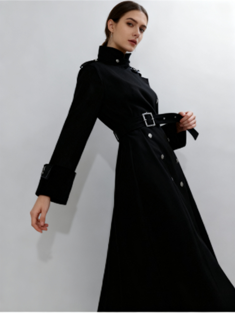 미적 고딕 스타일 우아한 롱 울 코트 여성 허리끈 슬리 - Women'S Fashion Winter 2025 리뷰 및 가격