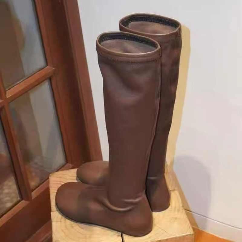 2025년 신상 여성 하이 부츠 플랫 가죽 신발 패션  - Women'S Fashion Winter 2025 리뷰 및 가격