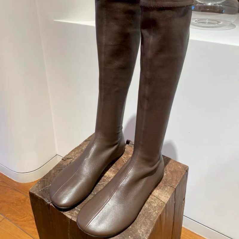 2025년 신상 여성 하이 부츠 플랫 가죽 신발 패션  - Women'S Fashion Winter 2025 리뷰 및 가격