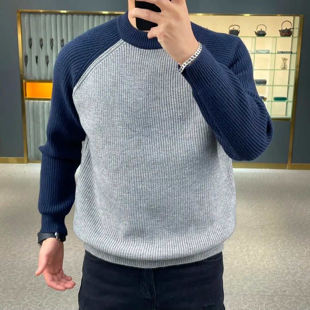 가을 겨울 패셔너블한 따뜻한 컬러 블록 풀오버 스웨터, - Ribbed Knit Sweater 리뷰 및 가격