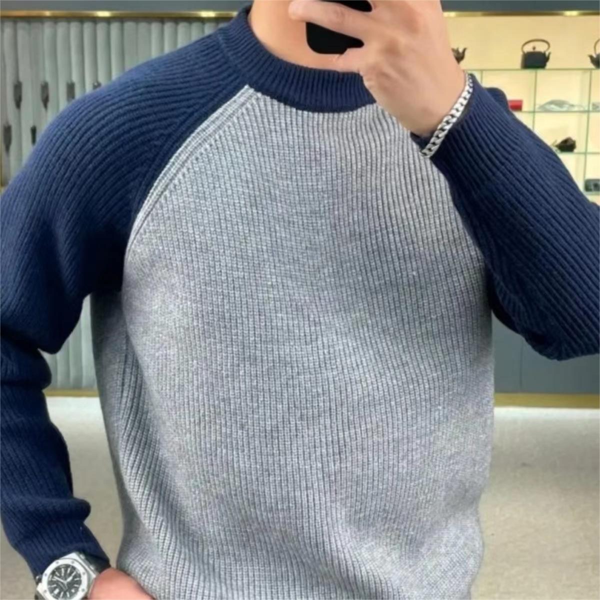 가을 겨울 패셔너블한 따뜻한 컬러 블록 풀오버 스웨터, - Ribbed Knit Sweater 리뷰 및 가격
