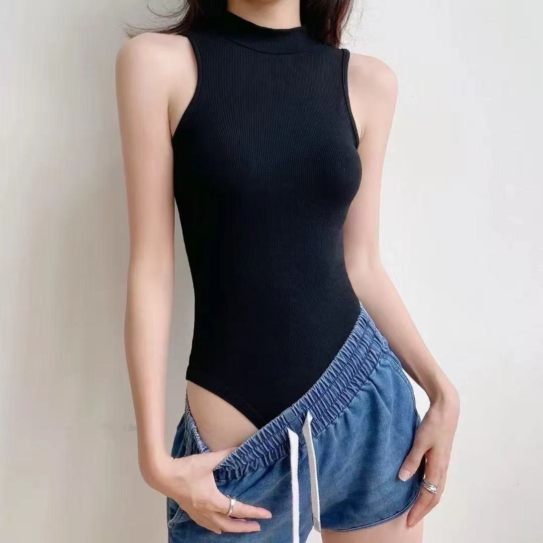 여성 섹시 바디수트 하프 터틀넥 바디수트 여름 슬림핏  - Turtleneck Bodysuit 리뷰 및 가격