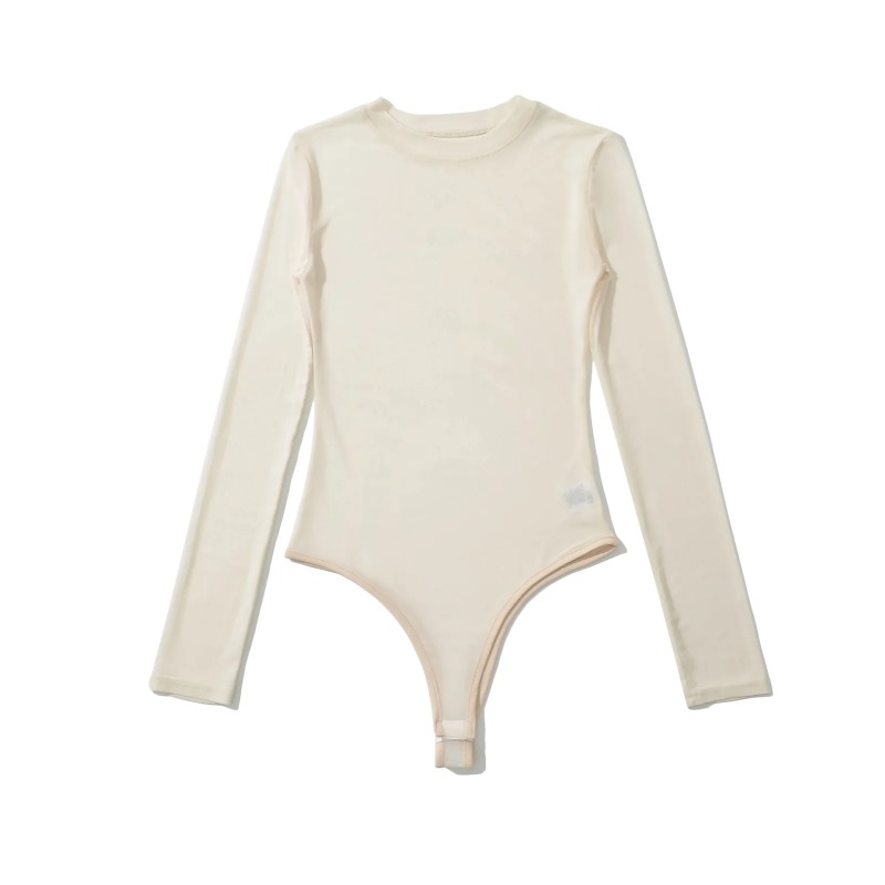 메쉬 크루넥 긴팔 여성 의류, 레트로 점프수트, 풀오버 - Turtleneck Bodysuit 리뷰 및 가격