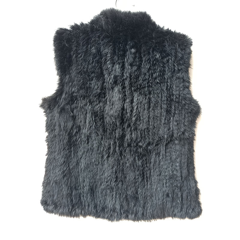 여성용 블랙 니트 진짜 토끼 모피 조끼, 두꺼운 패션  - Women'S Fashion Gilet 리뷰 및 가격