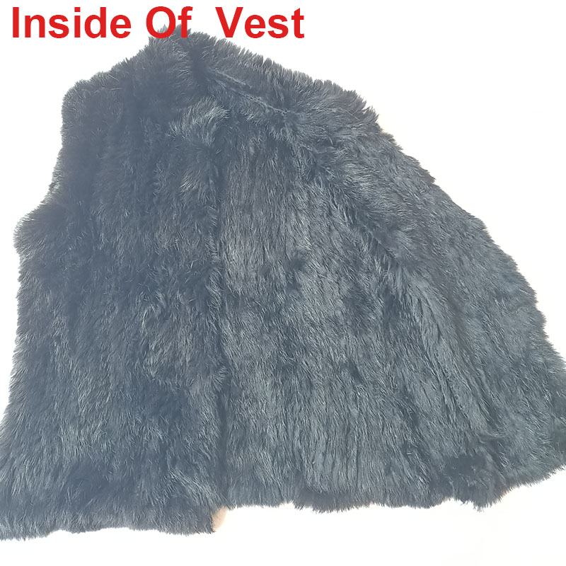 여성용 블랙 니트 진짜 토끼 모피 조끼, 두꺼운 패션  - Women'S Fashion Gilet 리뷰 및 가격