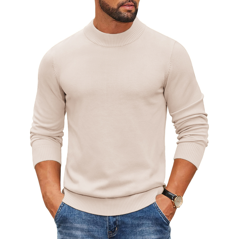 2026 남성용 모크 터틀넥 골지 니트 풀오버 스웨터  - Ribbed Knit Sweater 리뷰 및 가격