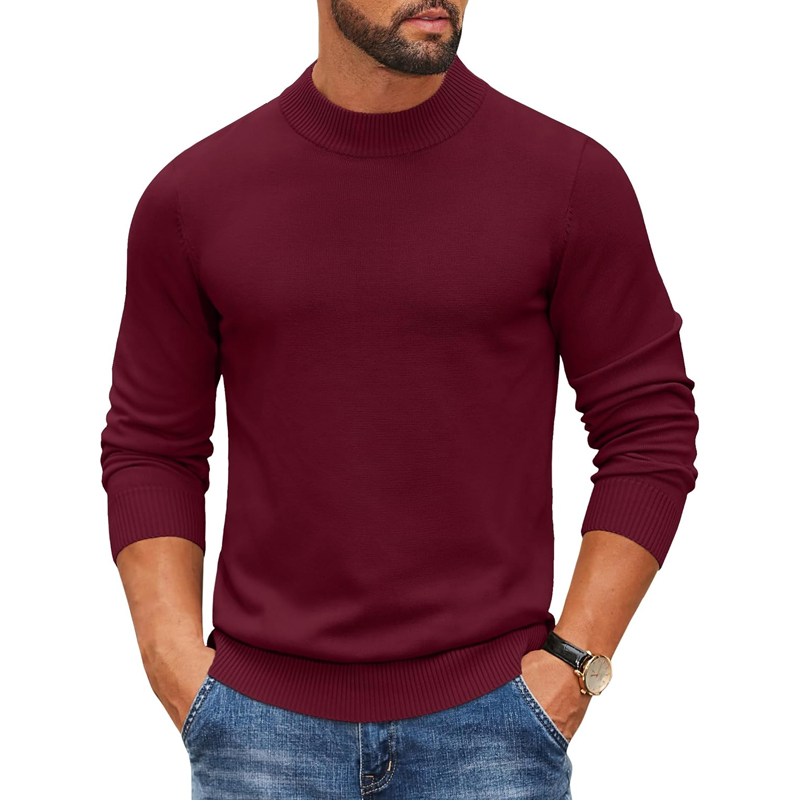 2026 남성용 모크 터틀넥 골지 니트 풀오버 스웨터  - Ribbed Knit Sweater 리뷰 및 가격