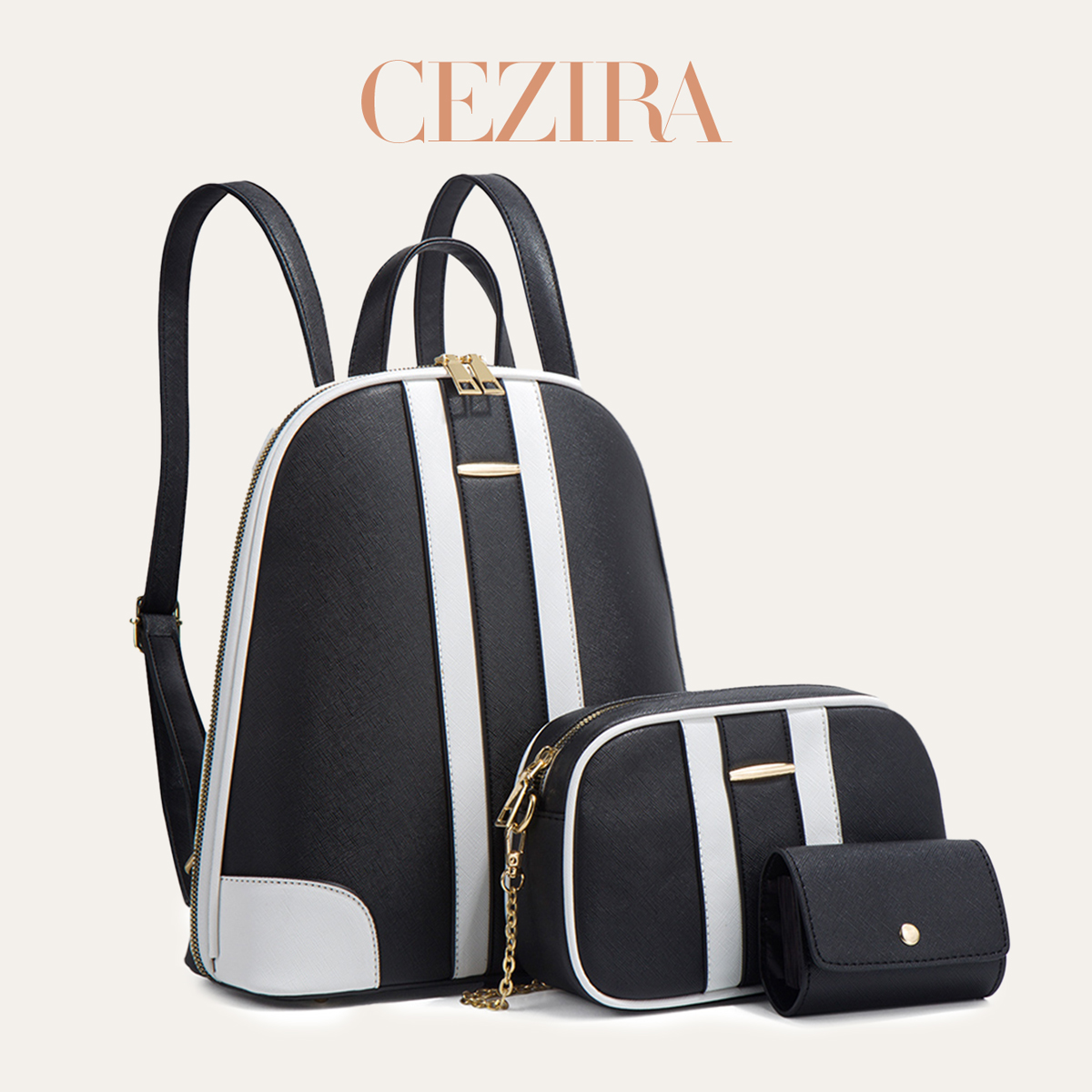 CR 패션 스트라이프 패치워크 백팩 세트 여성용 PU  - Women'S Fashion Backpack 리뷰 및 가격