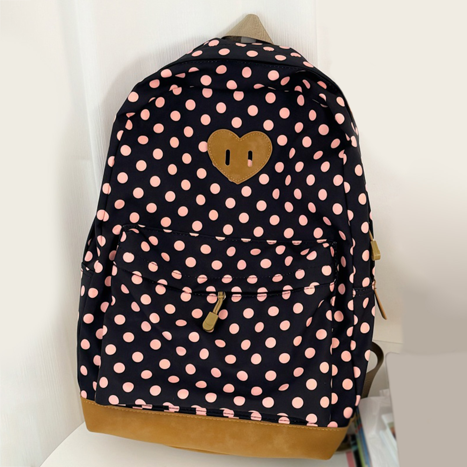 십대 여성용 레트로 휴대용 가방, 가벼운 물방울 무늬  - Women'S Fashion Backpack 리뷰 및 가격