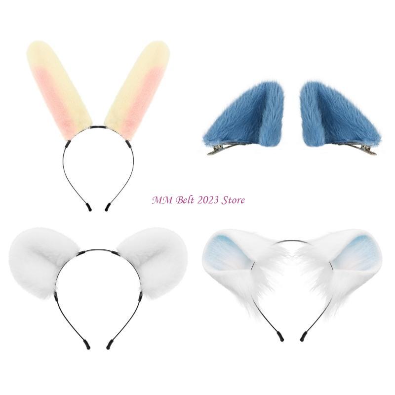49ME 소녀 토끼 머리띠 모피 머리 장식품 머리띠 재 - Women Fashion Fun 리뷰 및 가격