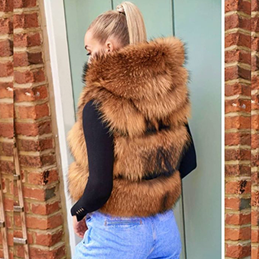 진짜 너구리 모피 조끼 여성 양복 조끼 가을 겨울 패션 - Women'S Fashion Gilet 리뷰 및 가격