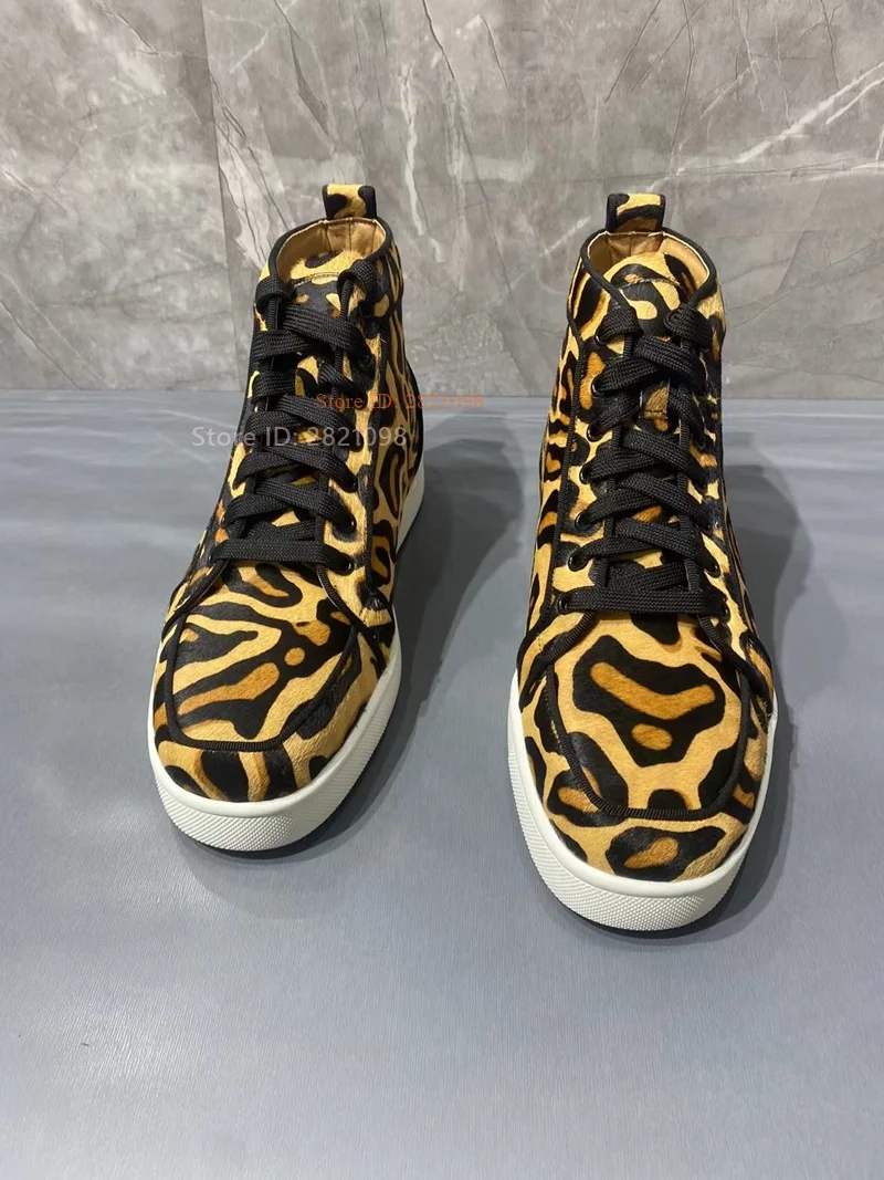 레오파드 프린트 하이탑 스니커즈 남녀 공용 드라이빙 슈 - Women'S Yellow Fashion Sneakers 리뷰 및 가격