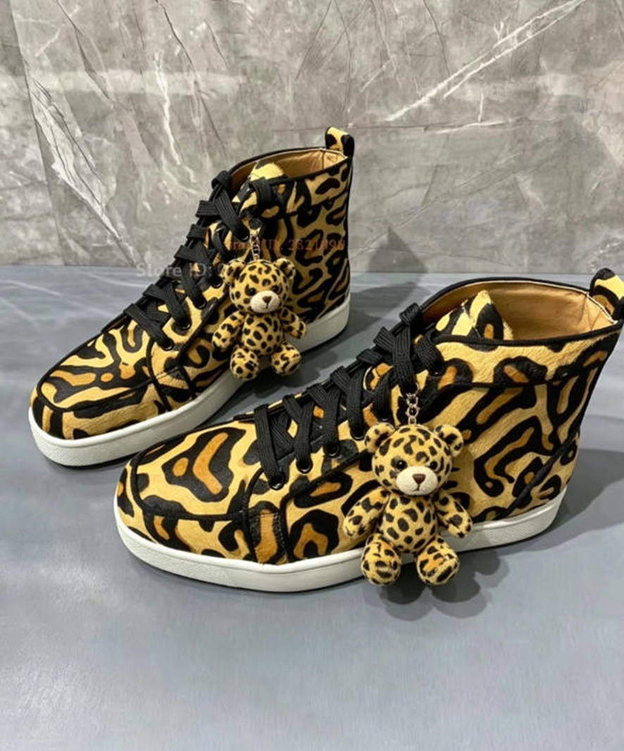 레오파드 프린트 하이탑 스니커즈 남녀 공용 드라이빙 슈 - Women'S Yellow Fashion Sneakers 리뷰 및 가격
