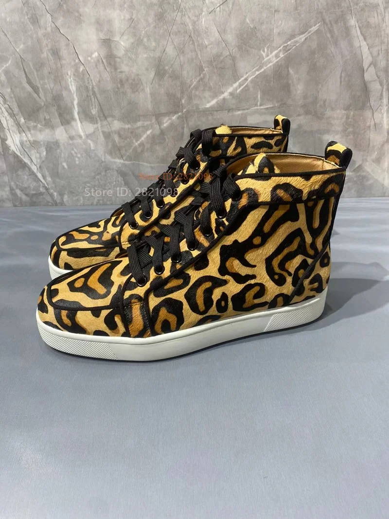 레오파드 프린트 하이탑 스니커즈 남녀 공용 드라이빙 슈 - Women'S Yellow Fashion Sneakers 리뷰 및 가격