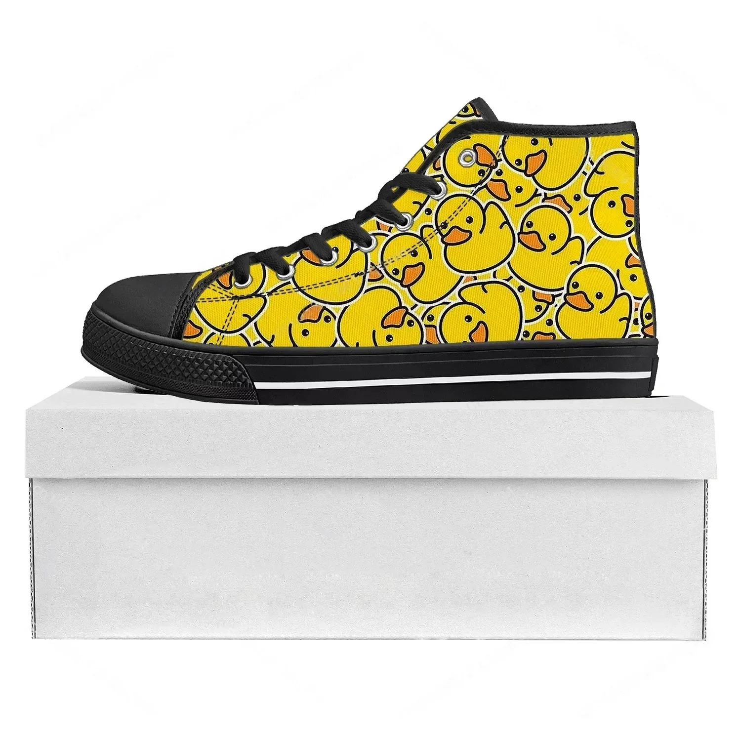 옐로우 덕 프린트 하이탑 고품질 스니커즈 남성 여성 십 - Women'S Yellow Fashion Sneakers 리뷰 및 가격