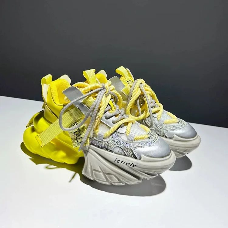 여성 하이힐 플랫폼 신발 크리스탈 패션 럭셔리 디자인  - Women'S Yellow Fashion Sneakers 리뷰 및 가격