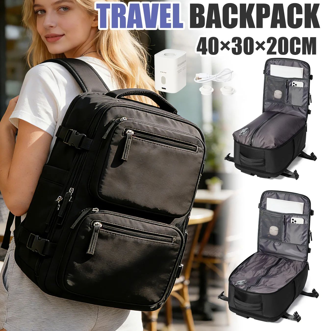 여성용 백팩 펌프가 있는 진공 백팩 휴대용 수하물 40 - Women'S Fashion Backpack 리뷰 및 가격