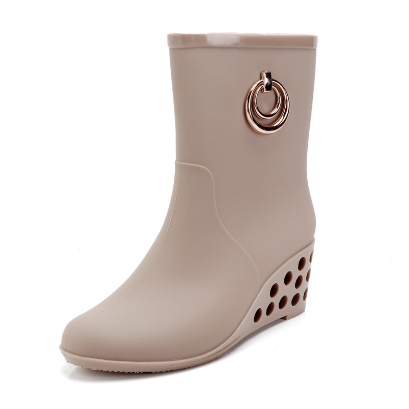 여성용 PVC 방수 고무 신발, 웨지 힐 레인 부츠,  - Women'S Fashion Gumboots 리뷰 및 가격